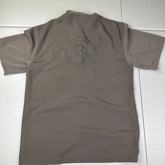 Vintage Daniali USA‎ Shiny Disco Shirt Embroidered horse Men Size Medium Used - Picture 2 of 10